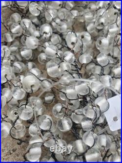 NWT RARE Pottery Barn Silver Clear Glass Pepperberry Garland 5ft Holiday Decor