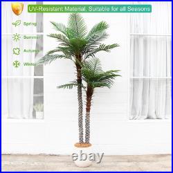 Nafresh 8Ft Tall UV Resistant Faux Palm Tree, 96In Artificial Palm Tree Indoor O