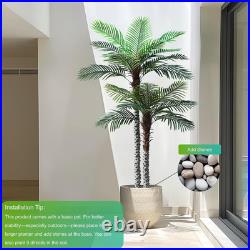 Nafresh 8Ft Tall UV Resistant Faux Palm Tree, 96In Artificial Palm Tree Indoor O