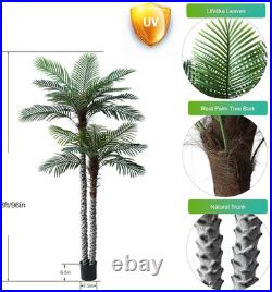 Nafresh 8Ft Tall UV Resistant Faux Palm Tree, 96In Artificial Palm Tree Indoor O