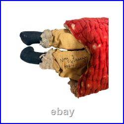 Nancy Krueger Primitive Santa Claus 1997 OOAK Quilted Red Folk Art Rare Vintage