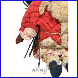 Nancy Krueger Primitive Santa Claus 1997 OOAK Quilted Red Folk Art Rare Vintage