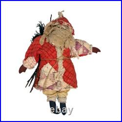 Nancy Krueger Primitive Santa Claus 1997 OOAK Quilted Red Folk Art Rare Vintage