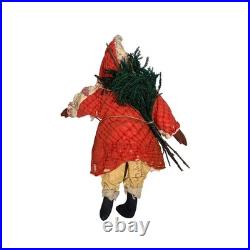 Nancy Krueger Primitive Santa Claus 1997 OOAK Quilted Red Folk Art Rare Vintage