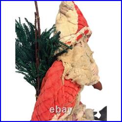 Nancy Krueger Primitive Santa Claus 1997 OOAK Quilted Red Folk Art Rare Vintage