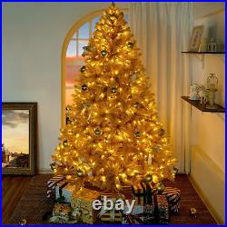 Naomi Home 6.5Ft Gold Christmas Tree with Lights, Unique Colored Christmas Tree