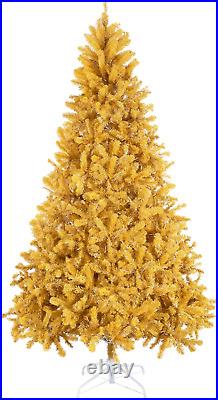 Naomi Home 6.5Ft Gold Christmas Tree with Lights, Unique Colored Christmas Tree