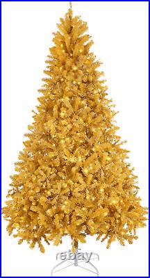 Naomi Home 6.5Ft Gold Christmas Tree with Lights, Unique Colored Christmas Tree