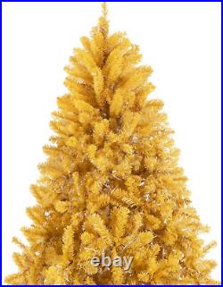 Naomi Home 6.5Ft Gold Christmas Tree with Lights, Unique Colored Christmas Tree