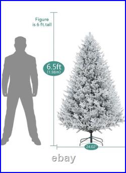 Naomi Home 6 5ft Frosted Christmas Tree with Lights Realistic Snow Flocked Naomi Home 6 5ft Frosted Christmas Tree with Lights Realistic Snow Flocked