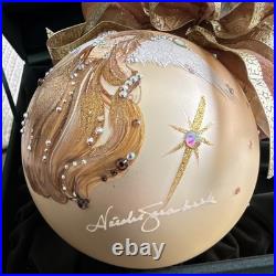 Natalie Sarabella Hand Painted Glass Angel Round Christmas Bauble Ornament