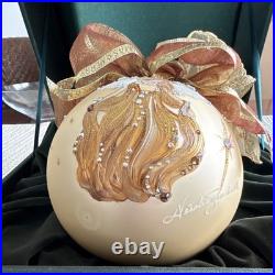 Natalie Sarabella Hand Painted Glass Angel Round Christmas Bauble Ornament