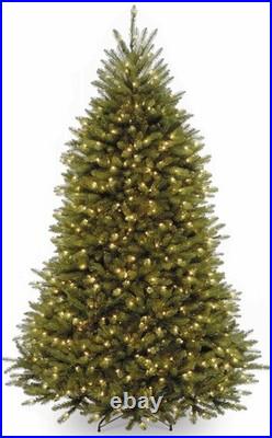 National Tree 7.5 ft Dunhill Fir Pre-Lit Clear Lights Hinged Full Tree with Stand