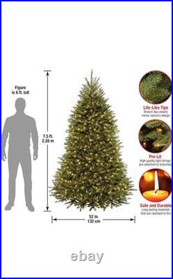 National Tree 7.5 ft Dunhill Fir Pre-Lit Clear Lights Hinged Full Tree with Stand
