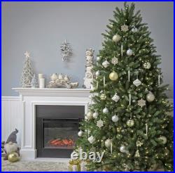 National Tree 7.5 ft Dunhill Fir Pre-Lit Clear Lights Hinged Full Tree with Stand