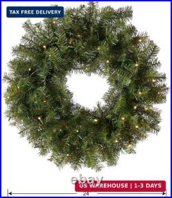 National Tree Company 24 in Pre-Lit Norwood Fir Artificial Christmas Wreath, Chr