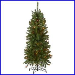 National Tree Company 4.5 ft Pre-Lit Kingswood Fir Slim Artificial Christmas