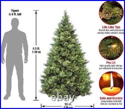National Tree Company 6.5 ft Pre-Lit Carolina Pine 650 Clear Lights, 911 Tips