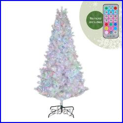 National Tree Company 7.5 Ft. Pre-lit Christmas Crystal Pine Silver Metallic