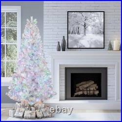 National Tree Company 7.5 Ft. Pre-lit Christmas Crystal Pine Silver Metallic