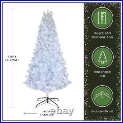 National Tree Company 7.5 Ft. Pre-lit Christmas Crystal Pine Silver Metallic