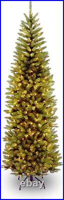 National Tree Company 7.5 ft Pre-lit Artificial Christmas Tree Green Pencil