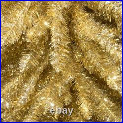 National Tree Company 7 Ft Unlit Champagne Gold Tinsel Slim Artificial