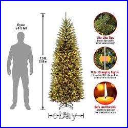 National Tree Company Artificial Pre-Lit Slim Christmas Tree, Green, Kingswoo