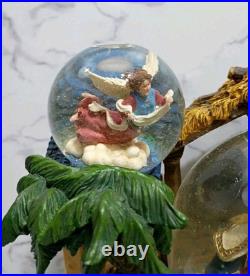 Nativity Scene 3 Snow Globes In 1 Musical Christmas BOX Vtg