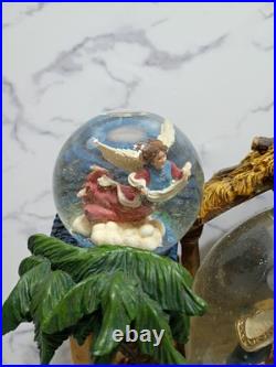 Nativity Scene 3 Snow Globes In 1 Musical Christmas BOX Vtg