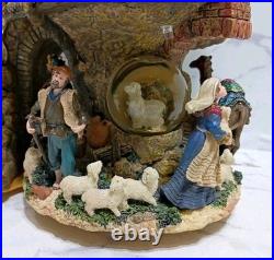 Nativity Scene 3 Snow Globes In 1 Musical Christmas BOX Vtg