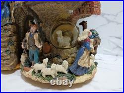 Nativity Scene 3 Snow Globes In 1 Musical Christmas BOX Vtg