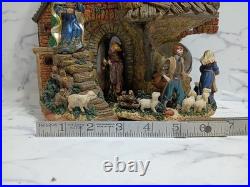 Nativity Scene 3 Snow Globes In 1 Musical Christmas BOX Vtg