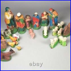 Nativity Scene Christmas display baby Jesus 26 pcs made in Italy Rubber vinyl