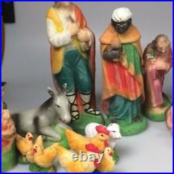 Nativity Scene Christmas display baby Jesus 26 pcs made in Italy Rubber vinyl