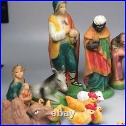 Nativity Scene Christmas display baby Jesus 26 pcs made in Italy Rubber vinyl