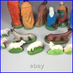 Nativity Scene Christmas display baby Jesus 26 pcs made in Italy Rubber vinyl
