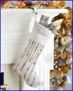 Neiman Marcus Silver & Gold Draping Crystal Christmas Stocking ($188) withtax