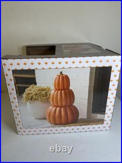 Nesting Stackable Orange Pumpkin Set Fall Halloween Decor NEW