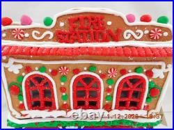 New 2025 Trimsetter Gingerbread House Light Up LED Fire Station 10T x 9.75L