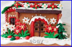 New 2025 Trimsetter Gingerbread House Light Up LED Flower Shop 10.5T x 9.8L