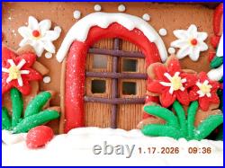 New 2025 Trimsetter Gingerbread House Light Up LED Flower Shop 10.5T x 9.8L