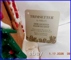 New 2025 Trimsetter Gingerbread House Light Up LED Flower Shop 10.5T x 9.8L