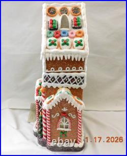 New 2025 Trimsetter Gingerbread Light Up LED Santa's Skinny House withTree Bonus