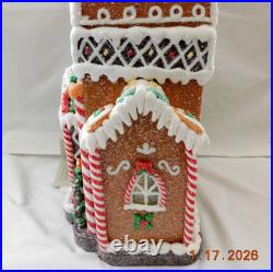 New 2025 Trimsetter Gingerbread Light Up LED Santa's Skinny House withTree Bonus