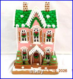 New 2025 Trimsetter Gingerbread Pink House II Light Up LED 12.6T x 8.9W