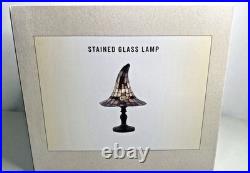 New 2026 Cracker Barrel Stained Glass Witch Hat Lamp Halloween Decor