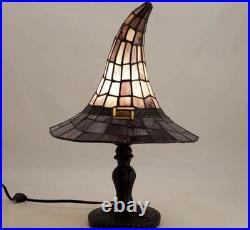 New 2026 Cracker Barrel Stained Glass Witch Hat Lamp Halloween Decor