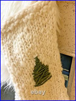 New Anthropologie Terrain Chunky Knit Stocking Christmas Tree Green