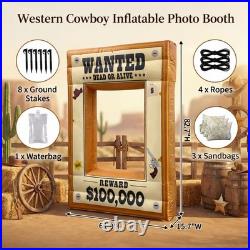 New Best Western Party Decorations 7FT Inflatable Wanted Poster Frame, Rodeo